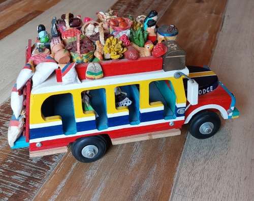 Handmade Dodge made of wood and other materials - LOTS of detail added